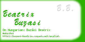 beatrix buzasi business card